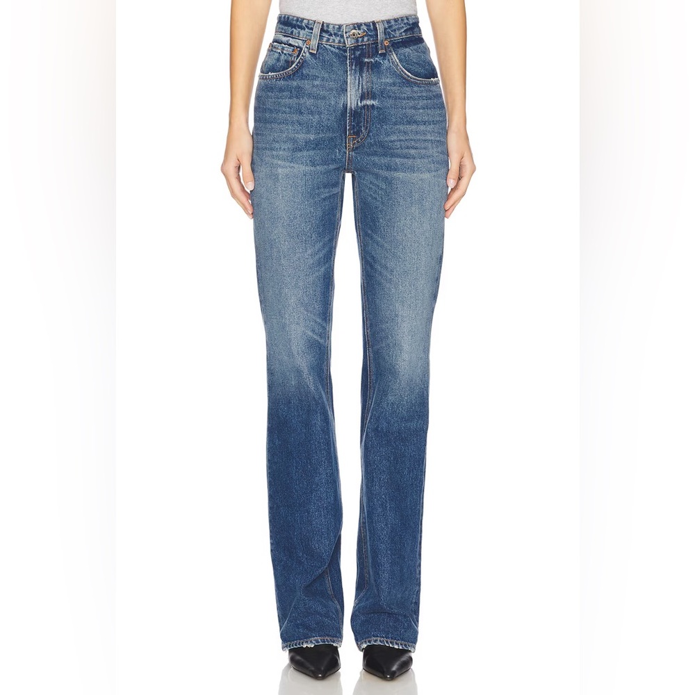 GRLFRND Blue Bootcut High-Rise Jeans